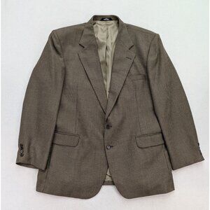 Haggar City Casuals Men's Blazer Jacket Sport Coat Size 48L Beige Plaid